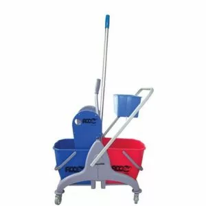 Double Bucket Trolley Plastic W/Basket