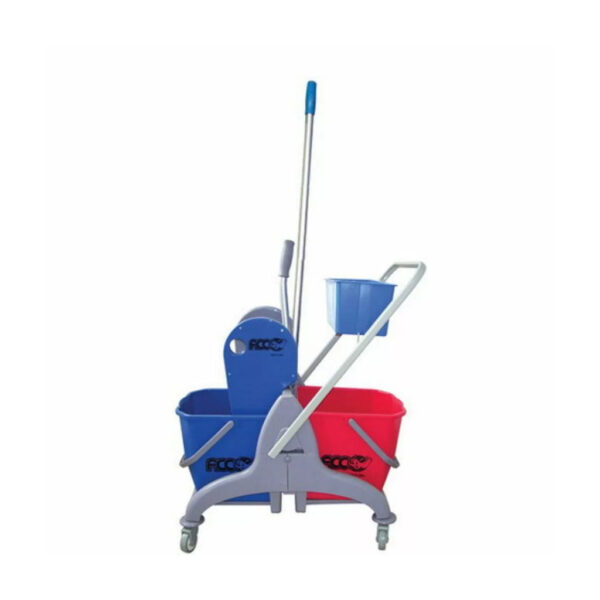 Double Bucket Trolley Plastic W/Basket