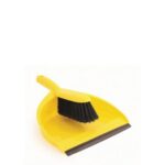 Dustpan plastic with brush yellow