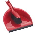 Dustpan plastic with brush yellow