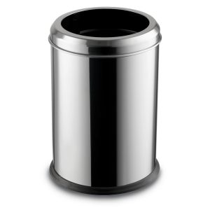 Open Lid Bins » 430/304 - bright/satine finish stainless steel » Protective plastic base » Easy removable plastic iner bin