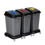3-Compartment-Recycling-Bin-Plastic-with-Wheel-Base