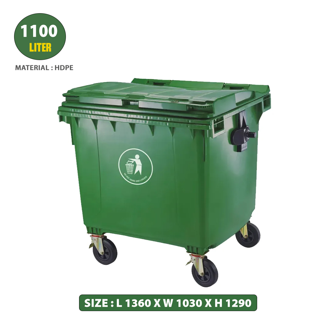 garbage-container-with-lid-and-wheels-1100liter-green-1 1100 Liter - Green - Garbage Container with Lid and Wheels