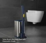 Toilet Brush Stainless Steel with Disposable Heads