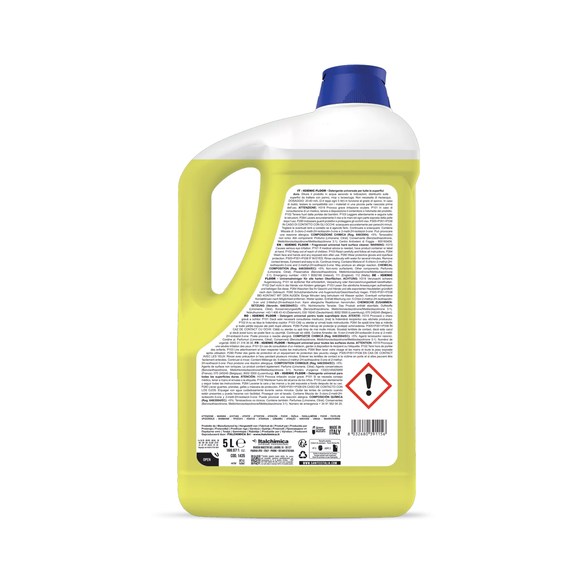 1435_I475F Hard Surface Floor Cleaner Orange fragranced Spill Free Mouth - 5Ltrs