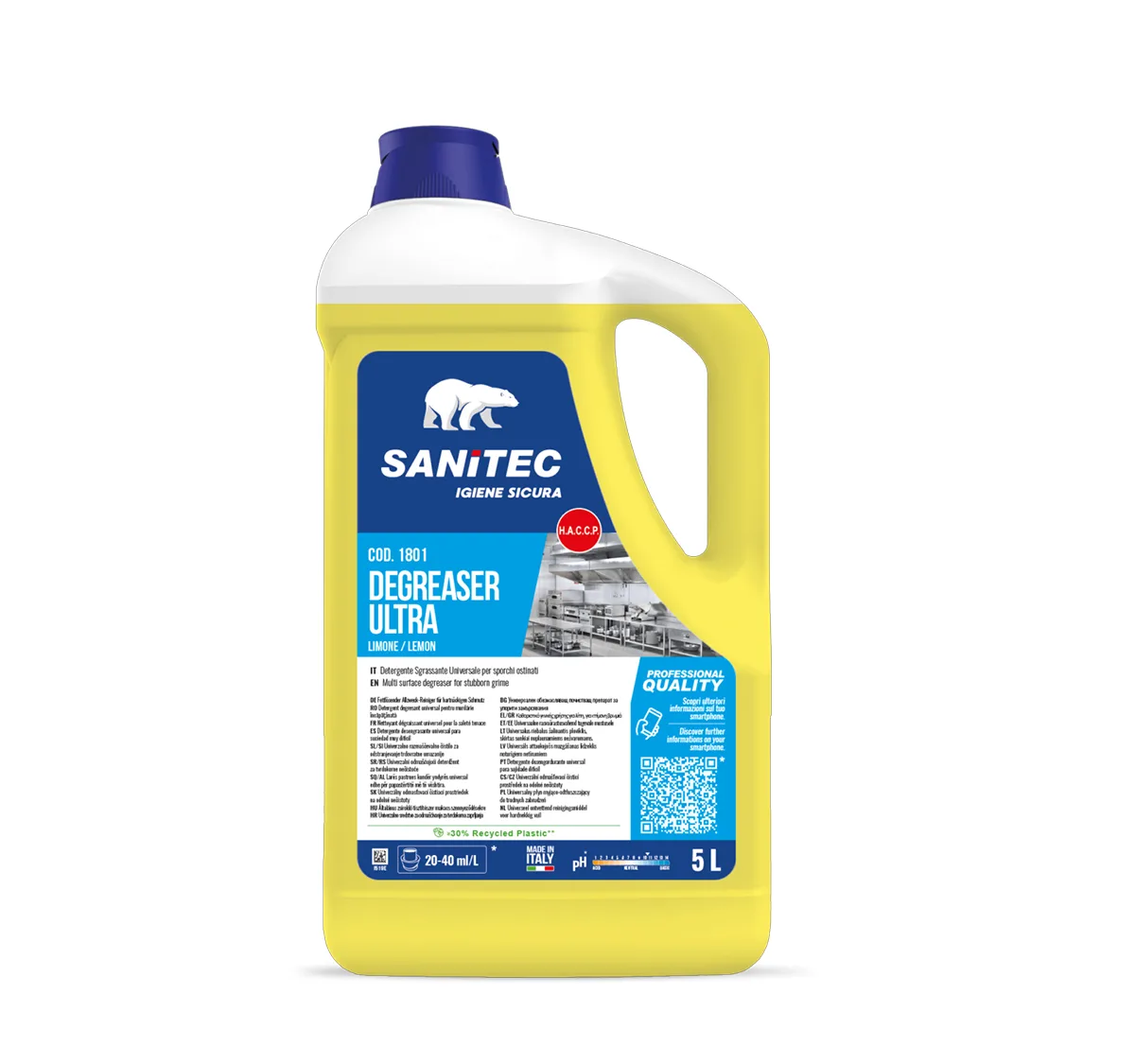 Degreaser Ultra Multisurface for Stubborn Grime Alkaline based Lemon fragranced Spill Free Mouth 5Ltrs – 1801