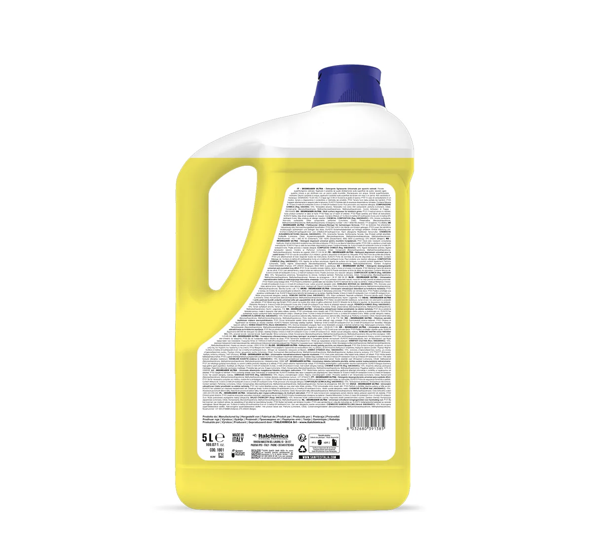 Degreaser Ultra Multisurface for Stubborn Grime Alkaline based Lemon fragranced Spill Free Mouth 5Ltrs – 1801