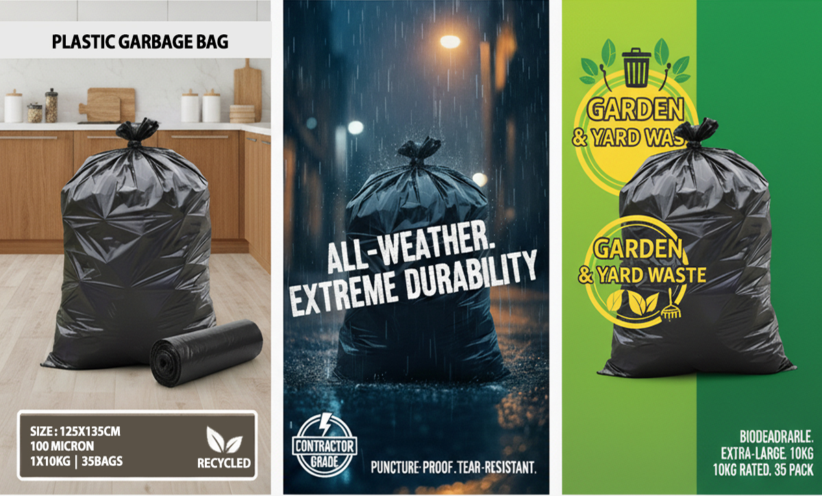 plastic-garbage-bag-color-black-2 Plastic Garbage Bag, Black Color –Size: 125x135cm, 100 micron, 1x10Kg – (35pcs/10Kg)