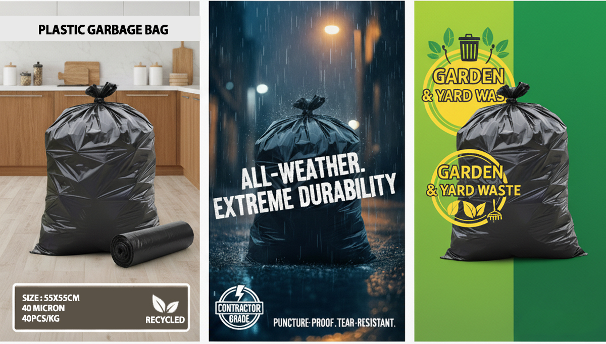 plastic-garbage-bag-color-black-2 Plastic Garbage Bag, Black Color –Size: 55x55cm, 40 micron – (40pcs/Kg)