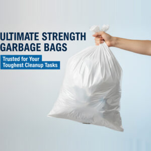 Plastic Garbage Bag, White Color – Size: 55x55cm, 40 micron – (40pcs/Kg)