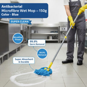Antibacterial Microfibre Wet Mop – 150g | Blue (101750)