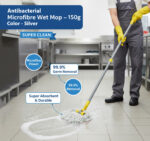 Antibacterial Microfibre Wet Mop – 150g | Silver (101750)