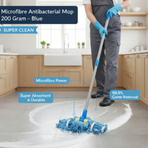 Microfibre Antibacterial Mop – 200 Gram (Blue) | Model: 207800