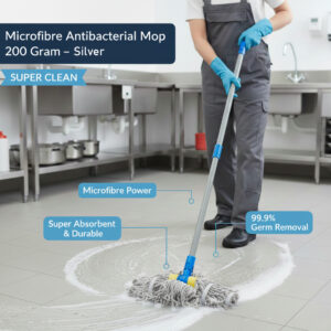 Microfibre Antibacterial Mop 200 Gram - Sliver - 207800