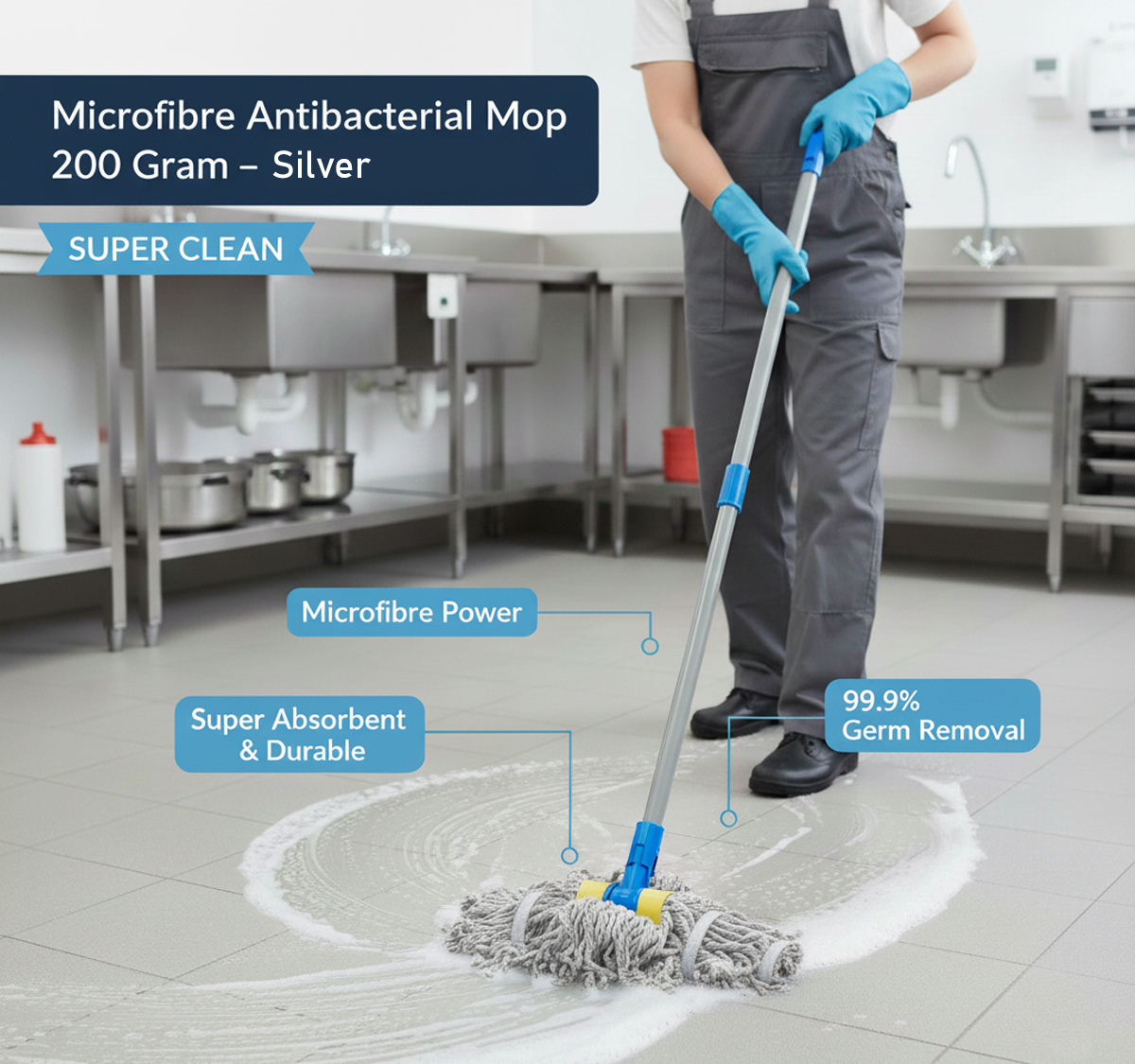 microfibre-antibacterial-mop-200-gram-sliver-2 Microfibre Antibacterial Mop 200 Gram - Sliver - 207800