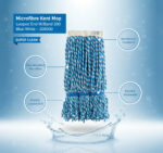Microfibre Kent Mop – Looped End with Band (200g) | Blue & White – Model 208000
