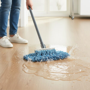 Microfibre Kent Mop – Looped End with Band (200g) | Blue & White – Model 208000