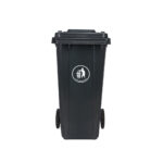 120Ltr - Black - Garbage Drums with Lid + Wheels
