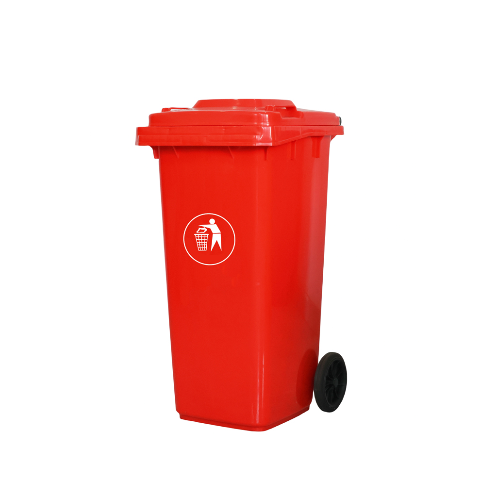 120ltr–red–garbage-drums-with-lid-wheels 120Ltr - Red - Garbage Drums with Lid + Wheels