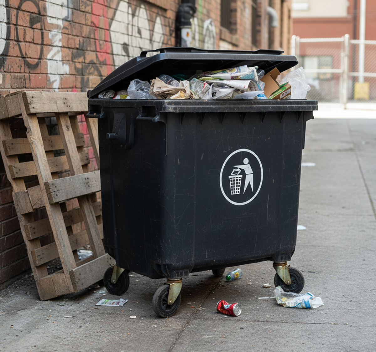 garbage-container-with-lid-and-wheels-1100liter-black-3 1100 Liter – Black – Garbage Container with Lid and Wheels