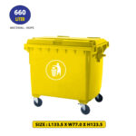 Yellow-Garbage-Container-with-Lid-and-Wheels-1100Liter