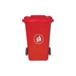 Garbage Container with Lid and Wheels - Red - 240Ltrs