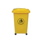 Garbage Container with Lid and Wheels | 50Ltrs | Yellow