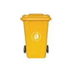 Garbage Container with Lid and Wheels - Yellow - 240Ltrs