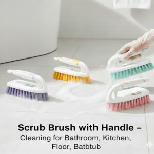 Scrub Brush with Handle – Cleaning for Bathroom, Kitchen, Floor, Bathtub