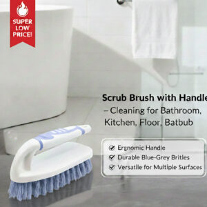Scrub Brush with Handle – Cleaning for Bathroom, Kitchen, Floor, Bathtub