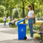 Garbage-bin-with-Moving-Lid—Blue