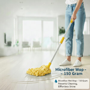 Microfiber Wet Mop – 150 Gram (Yellow) | Superior Absorption & Effortless Floor Cleaning