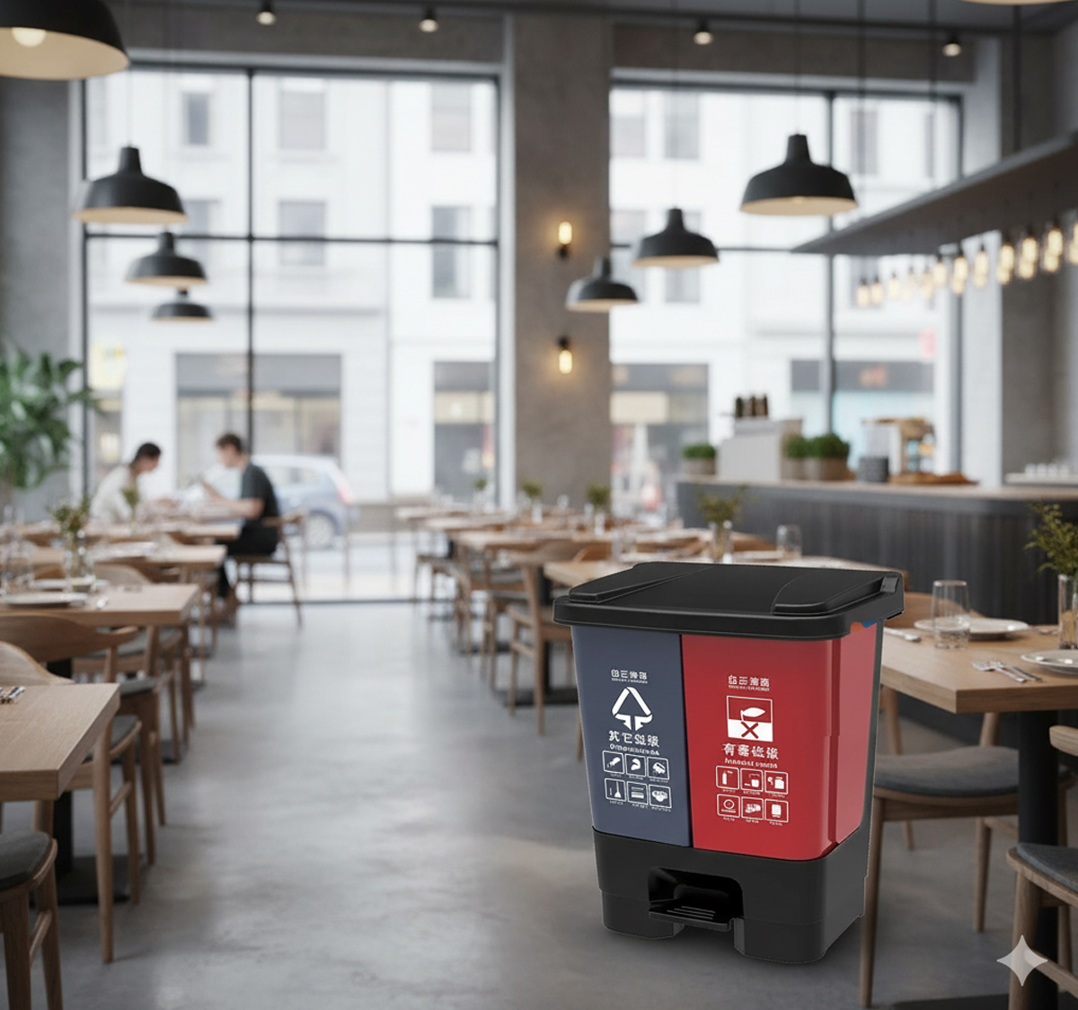 recycling-pedestal-2-compartmental-classification-bin–60Ltr-capacity-1 Recycling Pedestal 2 Compartmental Classification Bin – 60Ltr Capacity