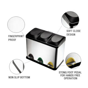 3 Compartmental Recycling Bin