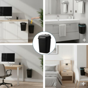 Wall Mounted Waste Bin – 12L – Black