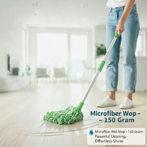 Microfiber Wet Mop – 150 Gram (Green) | Superior Absorption & Effortless Floor Cleaning