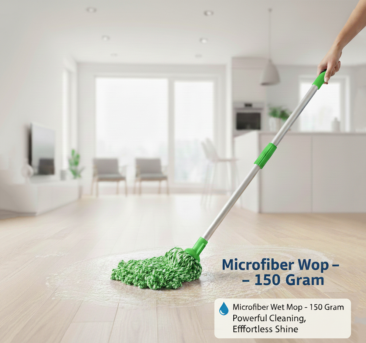 microfiber-wet-mop-green Microfiber Wet Mop – 150 Gram (Green) | Superior Absorption & Effortless Floor Cleaning