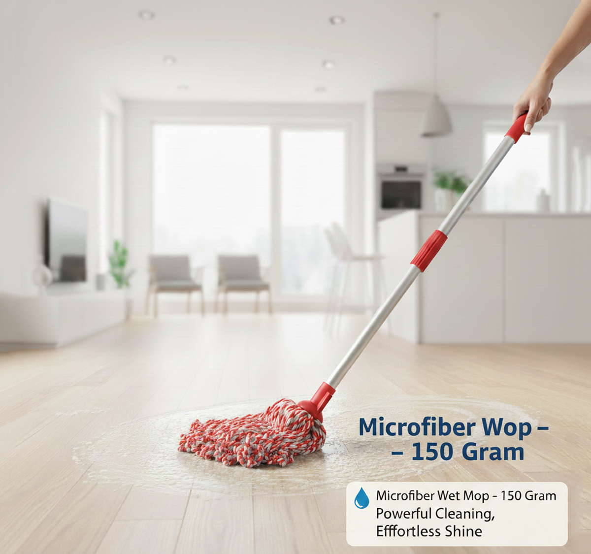 microfiber-wet-mop-red-2 Microfiber Wet Mop – 150 Gram (Red) | Superior Absorption & Effortless Floor Cleaning