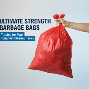 Plastic Garbage Bag, Red Color – Size: 55x55cm, 40 micron