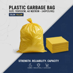 Plastic Garbage Bag, Yellow Color – Size: 55x55cm, 40 micron