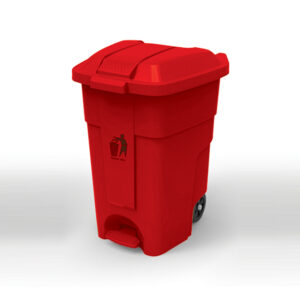 Pedal Dust Bin - Plastic - Red - 70Ltrs
